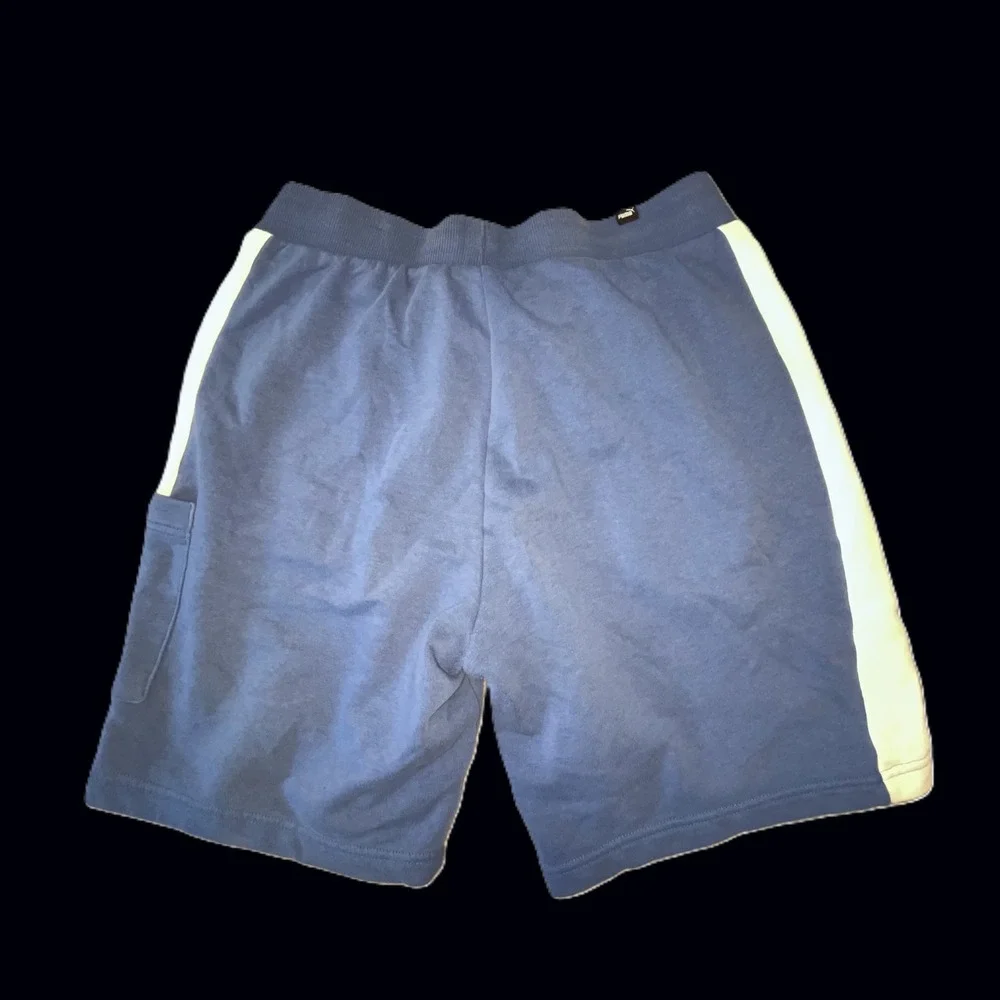 Puma Men's Blue & White‎ Logo Athletic Shorts Training Gym Activewear Medium